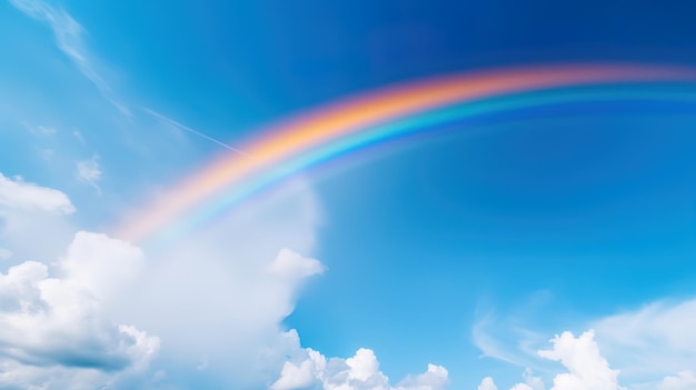 Fantastique vue sur le ciel arc-en-ciel vif Beau ciel et nuages avec fond arc-en-ciel