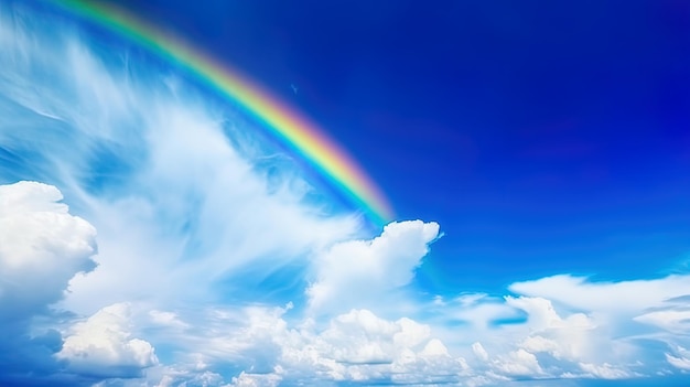 Fantastique vue sur le ciel arc-en-ciel vif Beau ciel et nuages avec fond arc-en-ciel