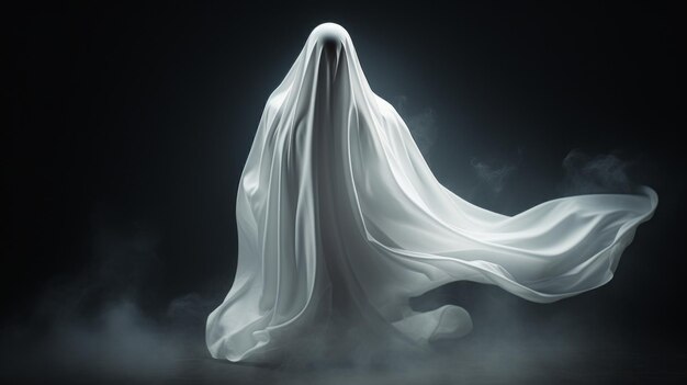 Un fantôme blanc sur un fond sombre