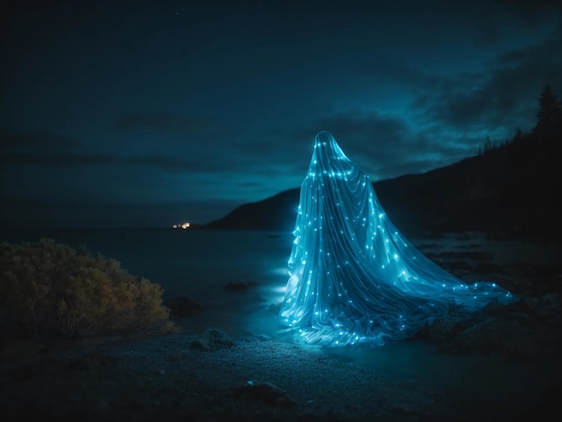 fantôme dans la forêt avec la lune