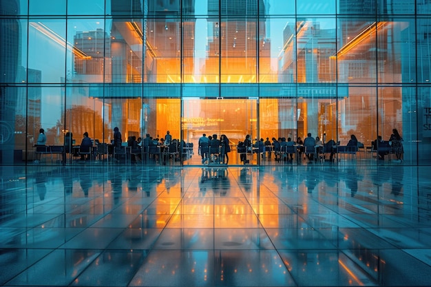 Photo le fantôme des gens dans le hall de la gare et le couloir