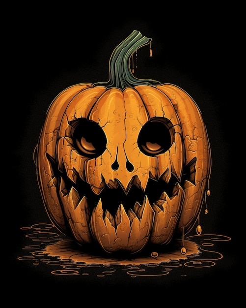 Fantôme d'Halloween avec une tête de citrouille effrayante