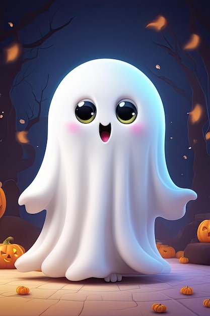 Fantôme mignon vecteur Halloween concept dessin animé fantômes vecteur effrayant fantôme blanc en arrière-plan