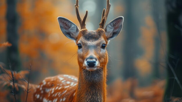 Le faon dans la forêt d'automne