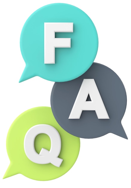 FAQ Foire aux questions Illustration 3D