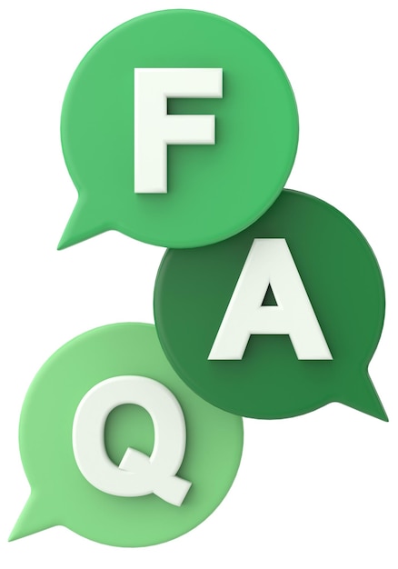 FAQ Foire aux questions Illustration 3D