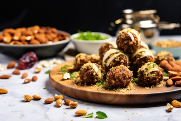 Farcir un rendez-vous avec des noix pour en faire une boule