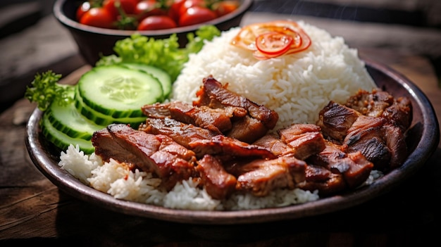 farine fraîchement cuite de viande de porc et de riz