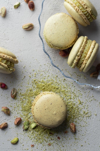 Farine de pistache et macarons verts