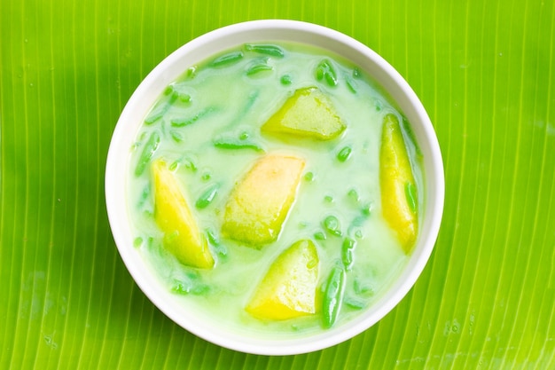 Farine de riz saveur pandan au melon au lait de coco