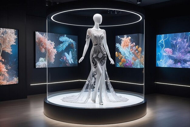 Fashion Boutique Elegance Art suivi par le mouvement sur un écran OLED transparent