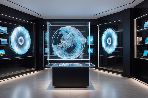 Fashion Boutique Elegance Art suivi par le mouvement sur un écran OLED transparent