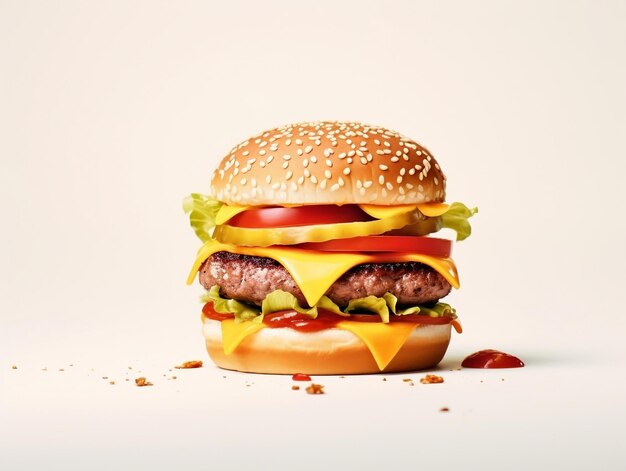 Photo fast food avec un espace de texte vide sur fond blanc