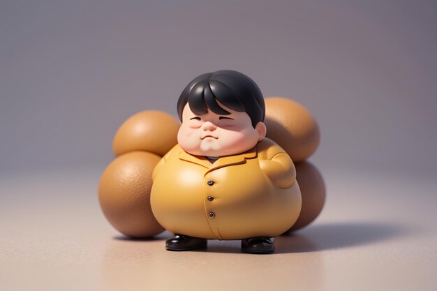 Fat Boy Cartoon Character Styling Anime Style Fat Wallpaper Background Model Character Rendering