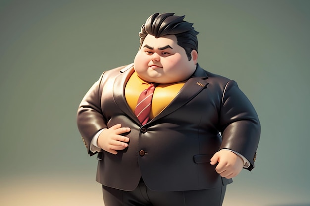 Fat Boy Cartoon Character Styling Anime Style Fat Wallpaper Background Model Character Rendering