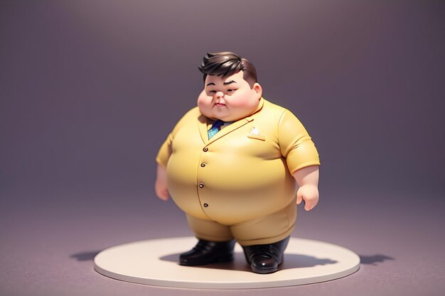 Fat Boy Cartoon Character Styling Anime Style Fat Wallpaper Background Model Character Rendering