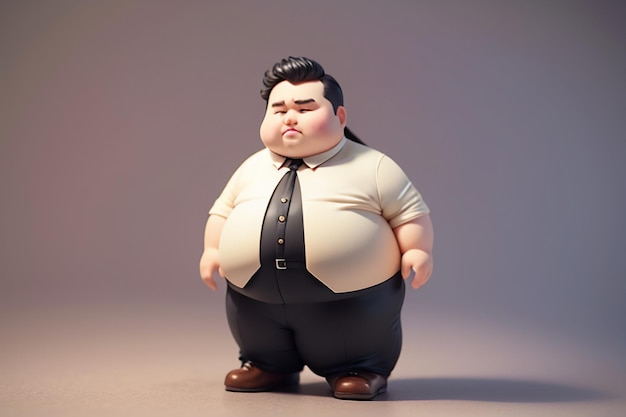 Fat Boy Cartoon Character Styling Anime Style Fat Wallpaper Background Model Character Rendering