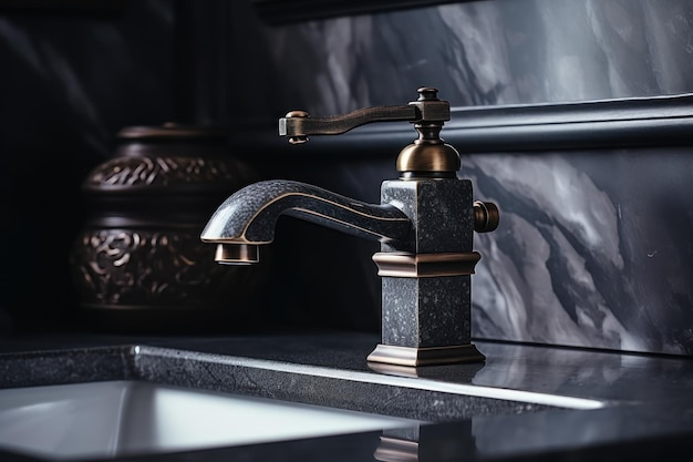 Faucet de luxe dans une salle de bain vintage