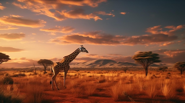 La faune africaine et le paysage de la savane