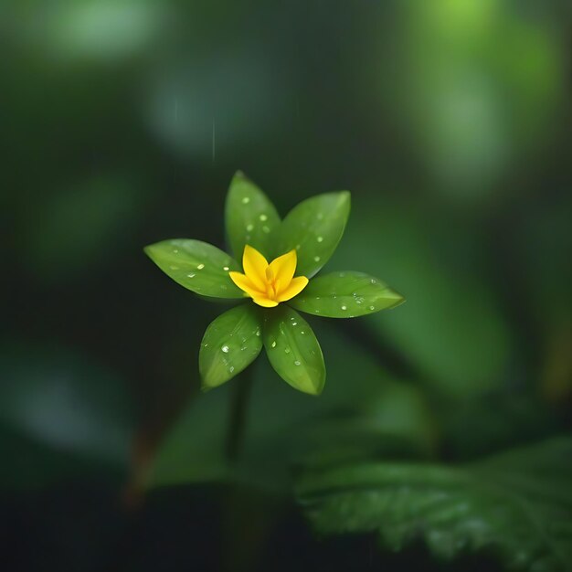 Faune naturelle avec une petite fleur à pétales jaunes naturels