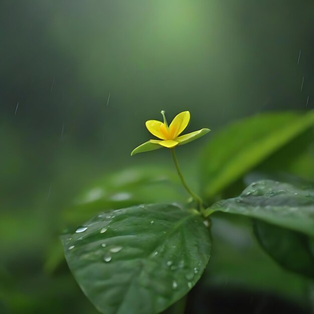 Faune naturelle avec une petite fleur à pétales jaunes naturels