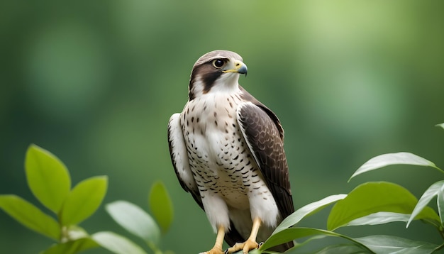 Faune d'oiseaux sauvages sur un fond de feuilles vertes