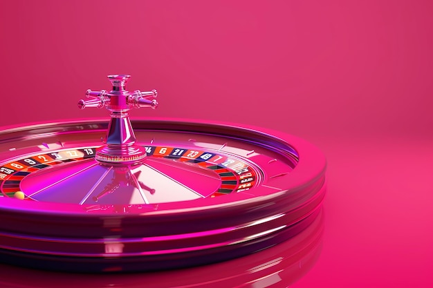 Photo une fausse roue de roulette en plastique colorée avec une balle noire et blanche sur le dessus