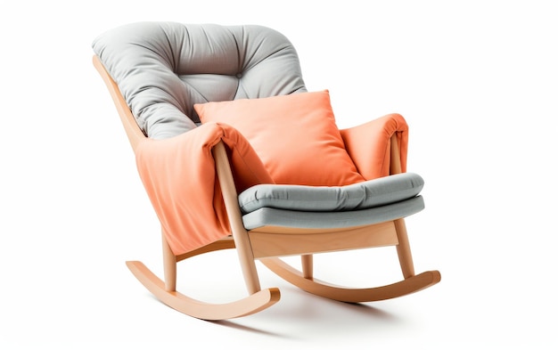 Fauteuil à bascule confortable isolé sur fond blanc