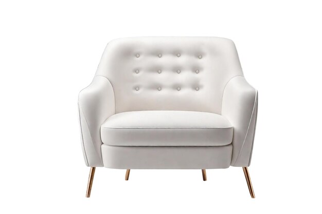 Fauteuil blanc isolé sur un fond blanc