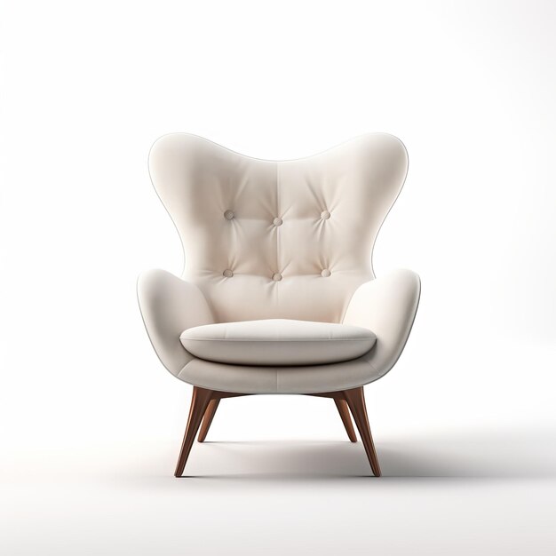 Un fauteuil blanc moderne isolé sur un fond blanc en 3D