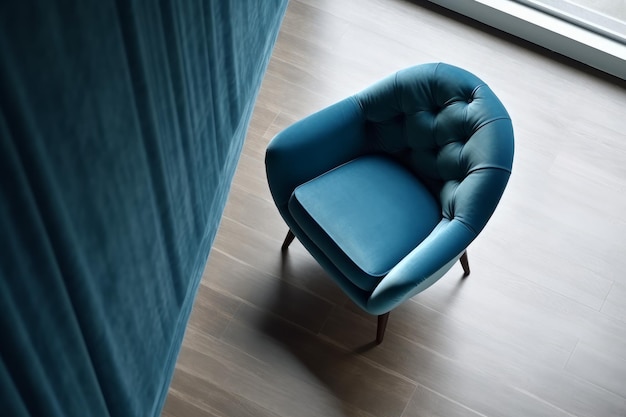 Fauteuil bleu vue Generate Ai