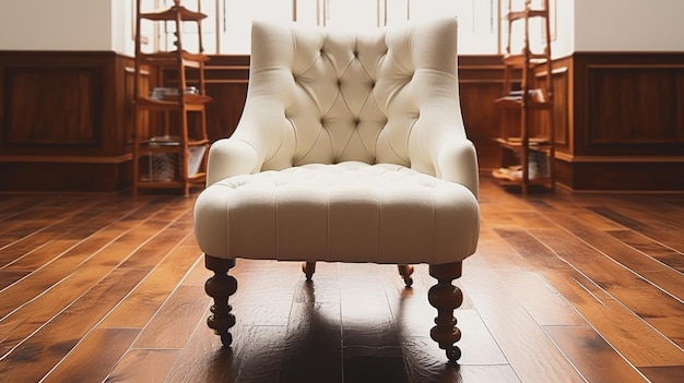 fauteuil chesterfield blanc HD 8K fond d'écran image photographique