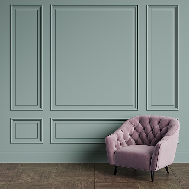 Fauteuil classique dans un intérieur classique avec espace copie