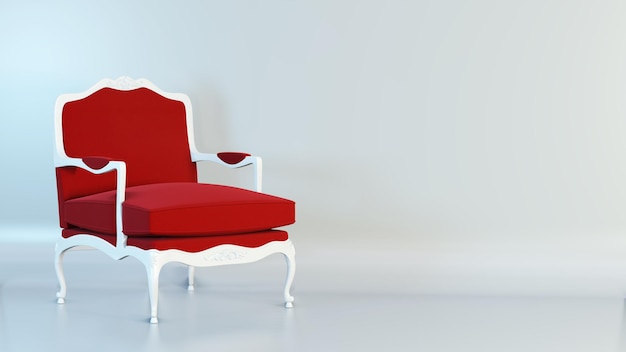 Fauteuil classique sur fond de studio. rendu 3d.