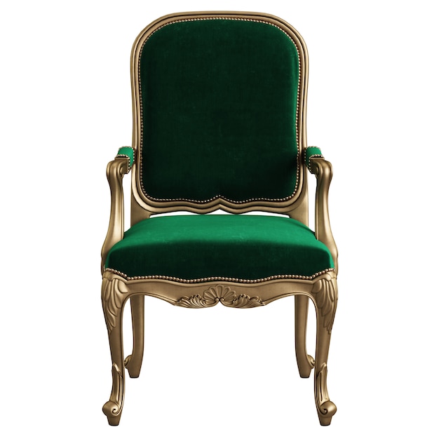 Fauteuil classique isolé sur fond blanc