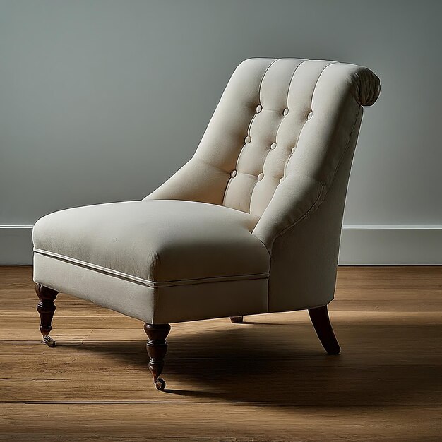 Photo fauteuil classique vintage sur un mur en bois 3d