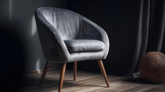 Un fauteuil confortable dans une pièce sombre