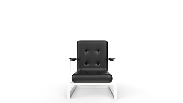 Fauteuil en cuir noir modélisation 3d