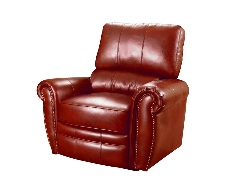 Photo fauteuil en cuir rouge isolé sur blanc