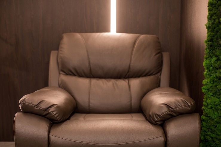 Photo fauteuil en cuir souple dans le salon