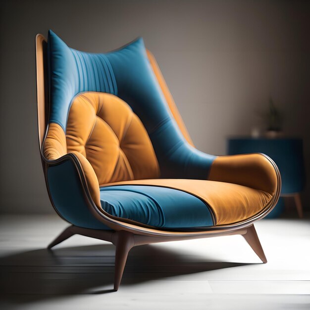 Fauteuil dans le salon moderne design d'intérieur génératif ai