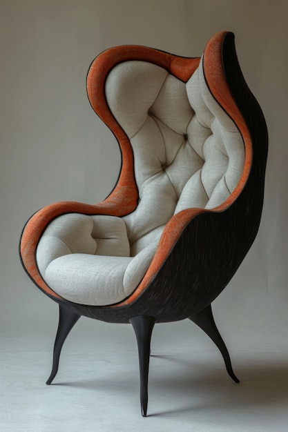 Photo un fauteuil de designer moderne sur un fond blanc