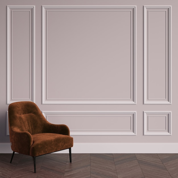 Fauteuil en intérieur classique avec espace copie