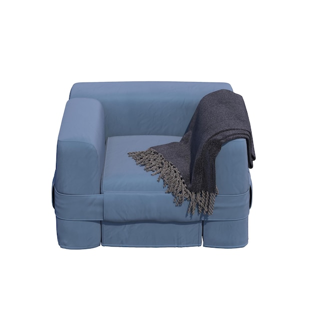 fauteuil isolé sur fond blanc, mobilier d'intérieur, illustration 3D, rendu cg