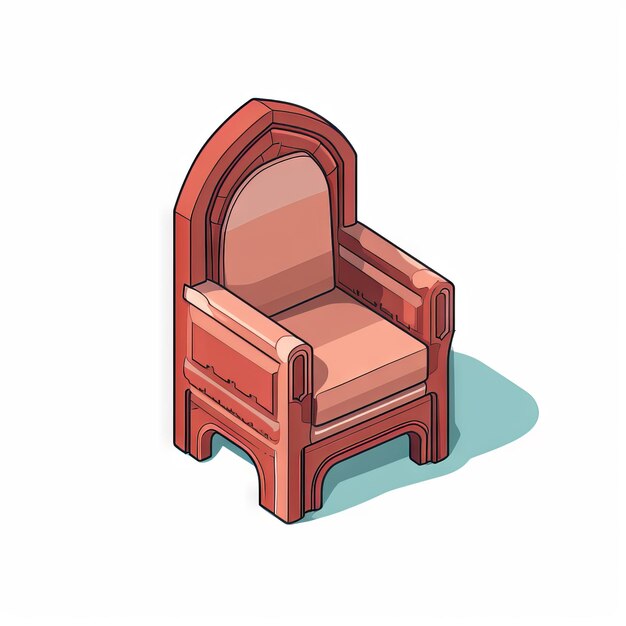 Fauteuil isolé isométrique