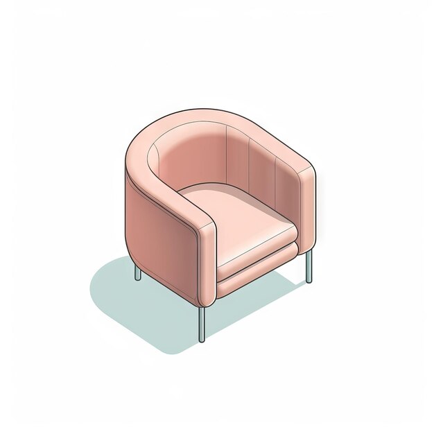 Fauteuil isolé isométrique