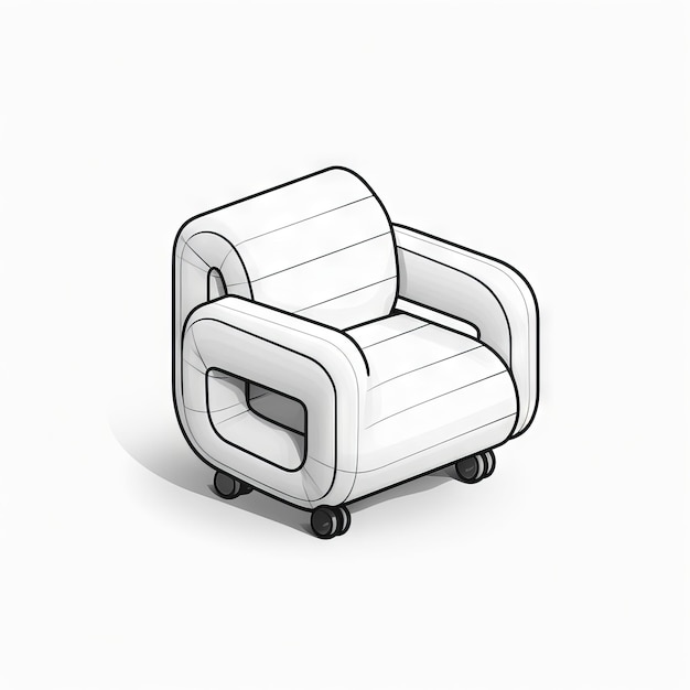 Photo fauteuil isolé isométrique