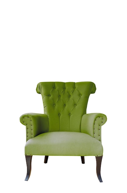 Fauteuil isolé vert pomme Fauteuil vintage Mobilier isolé