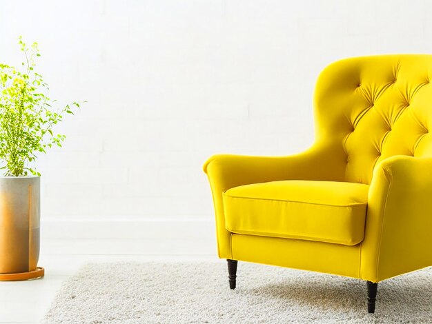 Photo fauteuil jaune dans le salon images hd