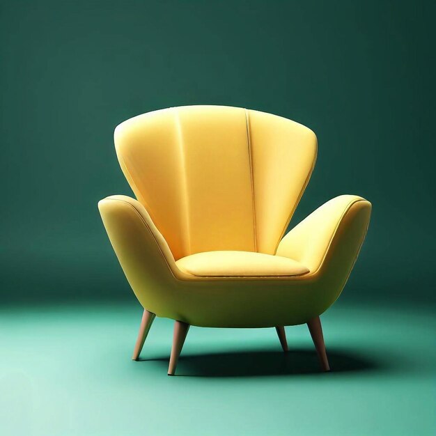 Un fauteuil jaune moderne